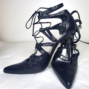 STUARR WEITZMAN-size 9.5- lace up pumps- high heels shoes